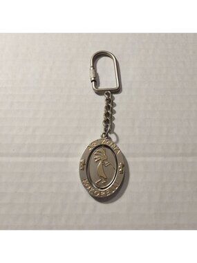 Arizona Kokopelli Keychain Silver Oval Design Carabiner Clip